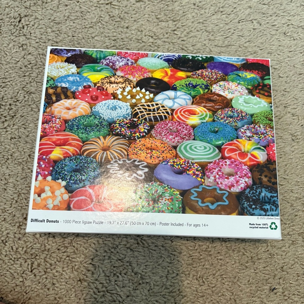 Difficult donuts 1,000 piece puzzle by color craft puzzles